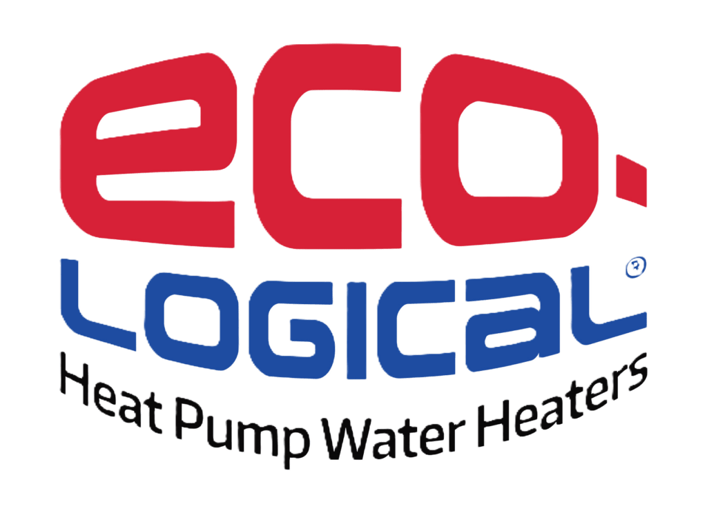 EcoLogical logo emphasizing heat pump water heaters, relevant for promoting energy-efficient water heating solutions.